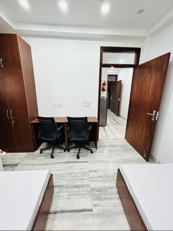 Built-in wardrobes with a dedicated study desk