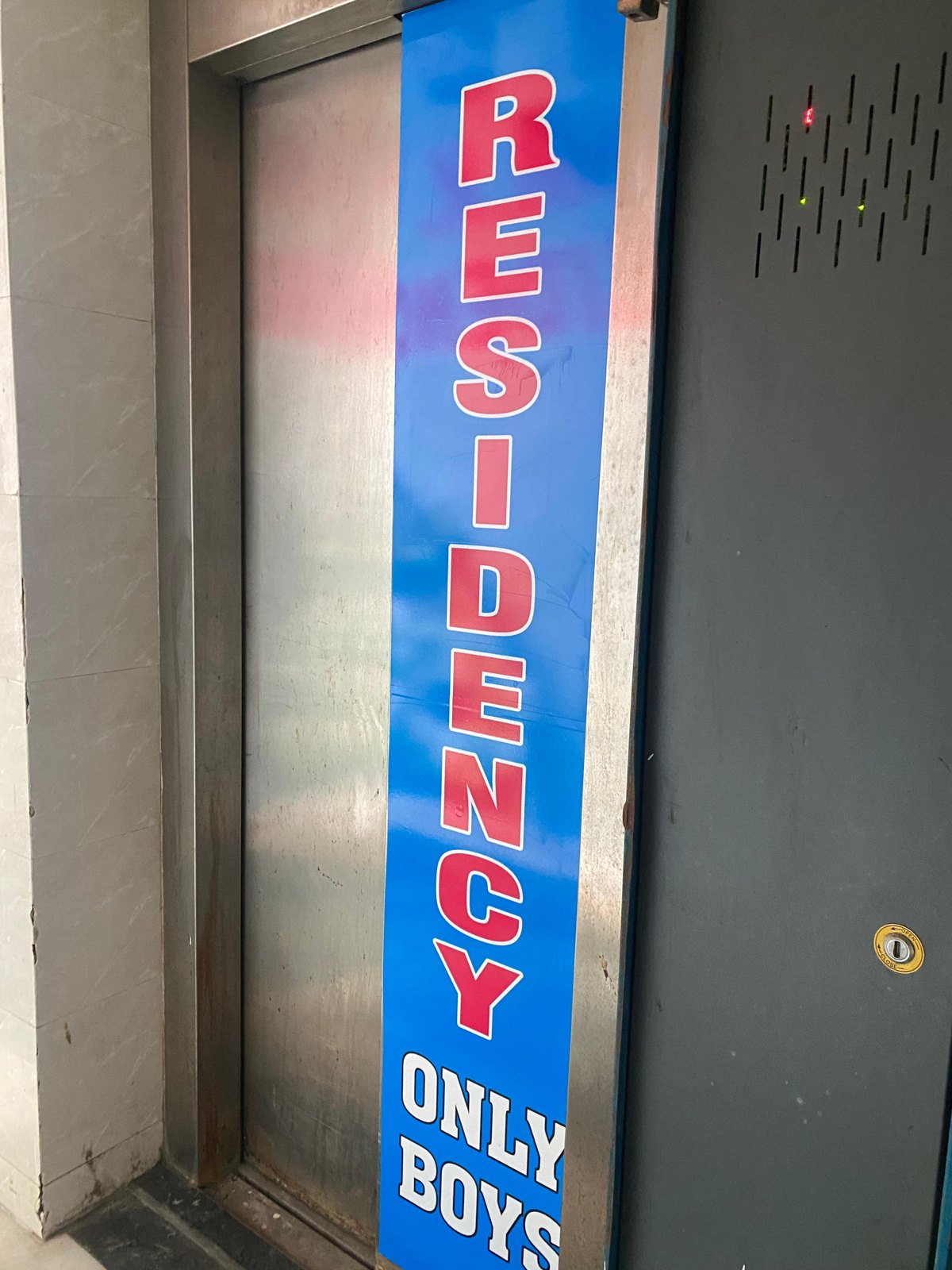 Secure boys-only entrance to the residence